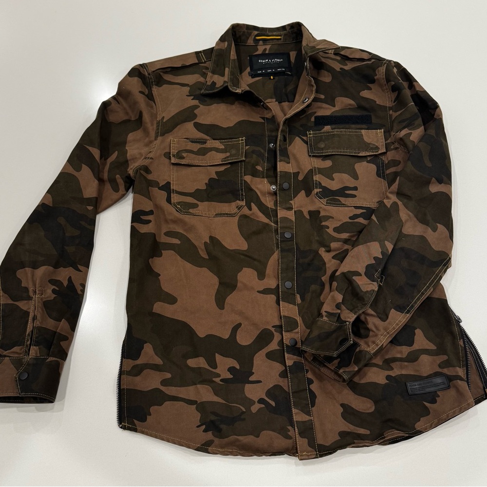 Superdry Brown Camouflage Military Jacket (Medium)